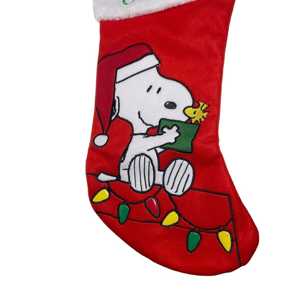 PEANUTS‎ SNOOPY & WOODSTOCK with Lights Christmas Stocking by Kurt Adler NWT - Picture 2 of 6